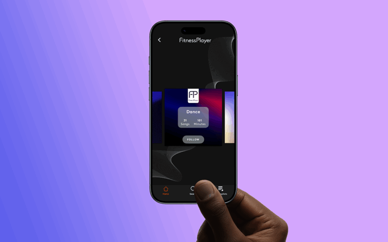FitnessPlayer mobile app used by an instructor
