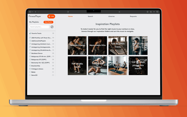 FitnessPlayer playlist management on desktop
